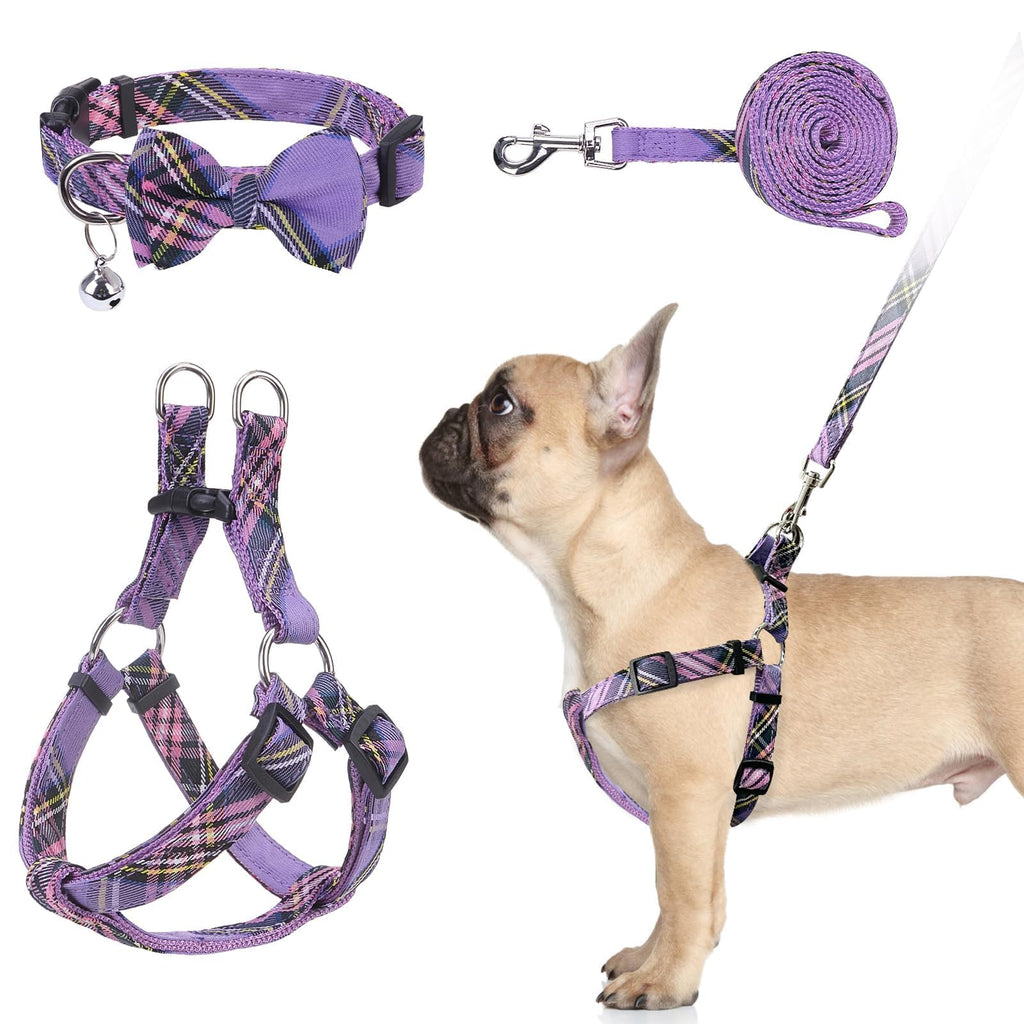 No-Pull Plaid Dog Harness & Leash Set